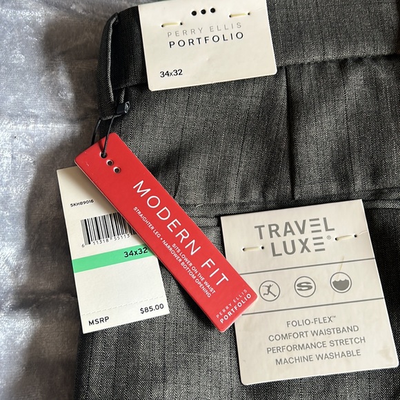 NWT Perry Ellis Portfolio Men’s Dress Pants 34X32 - Picture 2 of 4